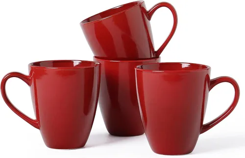 Miniatura 15 de MONITO Juego de 6 tazas de café de 14 onzas, modernas tazas de café de cerámica grandes con asa para té/latte/leche/cacao, divertidas tazas de té