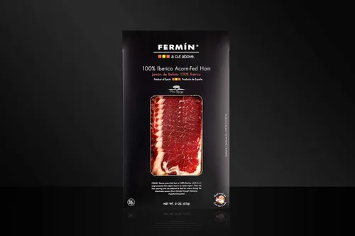 Miniatura 5 de Jamón ibérico de Bellota rebanado a mano (2 oz). Sin gluten por Fermin