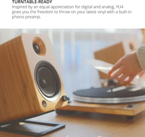 Miniatura 5 de Kanto YU4WALNUT Altavoces Amplificados con Bluetooth y Preamplificador de Phono Integrado Modo de Espera y Encendido Automático Control Remoto