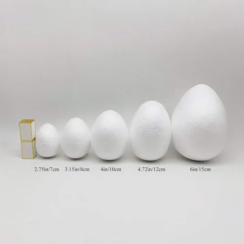 Miniatura 3 de Crafjie Huevos de espuma, 15 huevos de espuma de 3.15 pulgadas (3.1 in), color blanco, suaves para primavera, Pascua, Halloween, Navidad