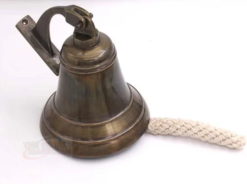 Miniatura 10 de Campana de Latón Antiguo Sólido de 4" de Calidad Marina Montada en la Pared, Campana Colgante de Barco Perfecta para Cena, Interior, Exterior
