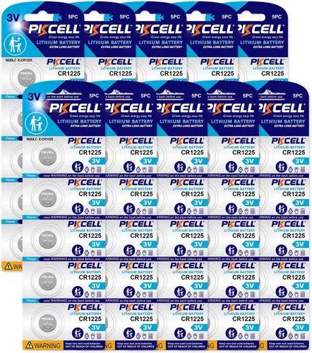 Miniatura 7 de PKCELL CR1225 batería de litio de 3 V, modelo CR 1225, pilas de botón para termómetro, vida útil de 5 años (5 unidades)