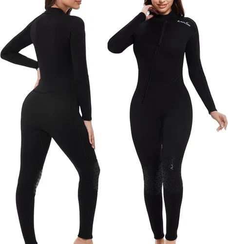 Miniatura 6 de OMGear Traje de neopreno para hombres y mujeres, 0.118 in, cuerpo completo, protección UV, una pieza, manga larga, trajes de buceo, traje de baño