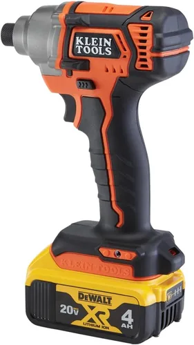 Miniatura 9 de Klein Tools BAT20CD - Destornillador de impacto de 1/4 pulgadas, 20 V, funciona con pilas, diseño compacto para un excelente control en espacios