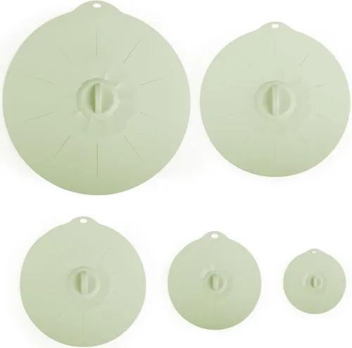 Miniatura 7 de Paquete de 4 tapas de silicona de 3.9 pulgadas para tazas, tazones, platos, sartenes, cubierta para salpicaduras de microondas, recipientes
