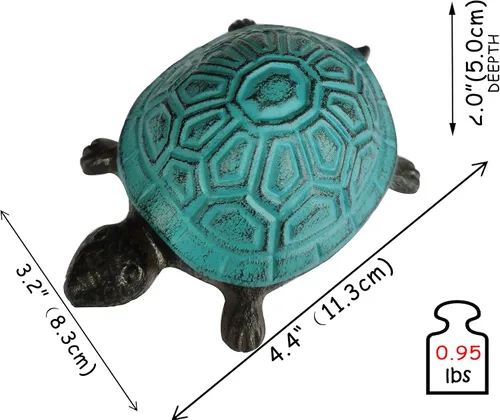 Miniatura 6 de BSTGIFTS - Ocultador de llaves de hierro fundido con forma de tortuga - Juego de llaves de repuesto y decoración de jardín - Caja de baratijas