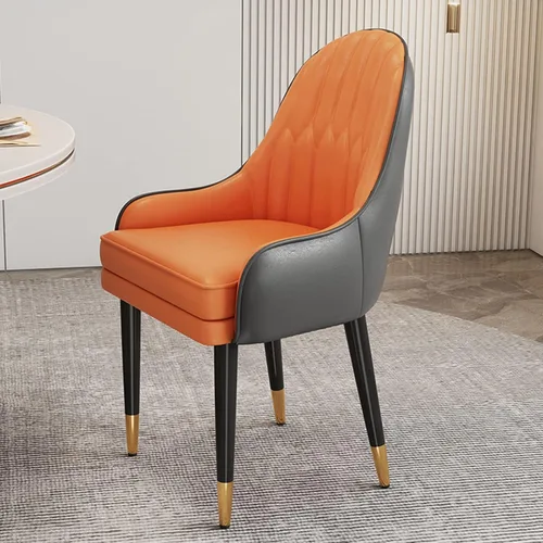 Miniatura 17 de Sillas de comedor modernas, sillas de comedor tapizadas de piel sintética de mediados de siglo, sillas auxiliares de ocio con patas de metal para 15