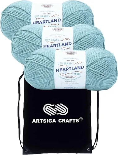 Miniatura 10 de Lion Brand Heartland Capitol Reef 136-140 (3 cadejos - mismo lote de tinte) Hilo estambre medio #4 acrílico para crochet y tejer con bolsa