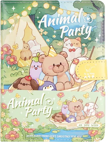 Miniatura 9 de Lindo cuaderno de dibujos animados kawaii, cuaderno de bocetos japonés con cubierta de cuero, cuaderno de notas, cuaderno de viaje, rosa claro