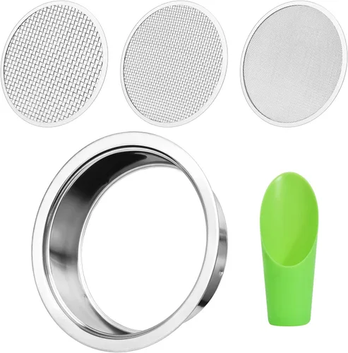 Miniatura 9 de Juego de tamiz de suelo de acero inoxidable, juego de tamiz de jardín con 3 mallas intercambiables de 1,3,5mm, pantalla de tamizado para suciedad