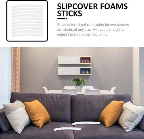 Miniatura 8 de VOSAREA 20 piezas de fundas de sofá con agarres de espuma para funda de sofá, relleno de huecos, tiras de agarre antideslizantes para sillones