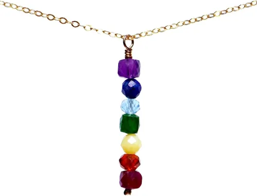 Miniatura 4 de I AM SERIES - Collar de piedras preciosas genuinas y metal semiprecioso 7 chakras