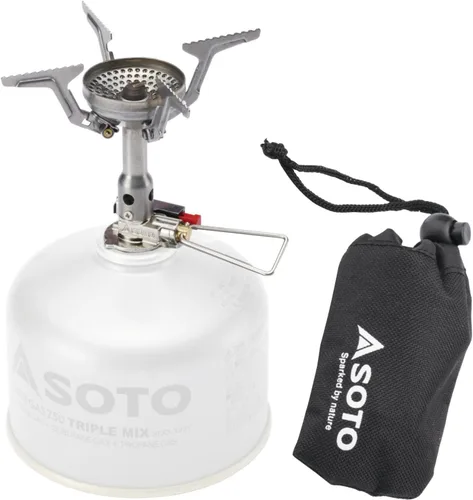 ソト(SOTO) アミカス コンパクトストーブ SOD-320 キャンプストーブ OD缶用 シングルバーナー キャンプ ガス バーナー 火力が強い ソロキャンプ ツーリング BBQ 登山アウトドア 収納ケース付き 折り畳み式 防風
