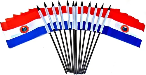 Miniatura 5 de Paquete de 12 banderas de escritorio de oficina en miniatura de poliéster internacional de 4 x 6 pulgadas, 1 docena de banderas pequeñas de 4 x 6