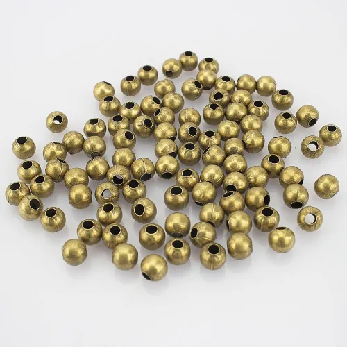 Miniatura 15 de (R) Cuentas de metal lisas y redondas de bronce envejecido de 8 mm, 200 piezas