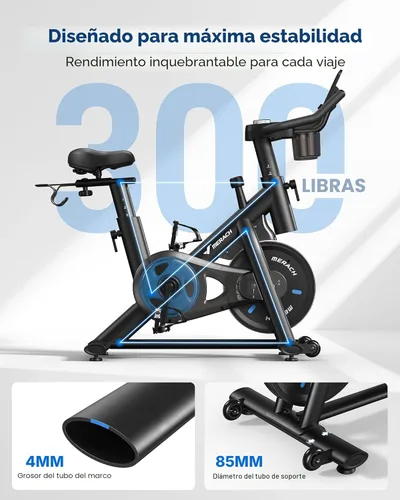 Miniatura 4 de MERACH Bicicleta de Ejercicio, Bicicleta Estática con Pastillas de Freno y App Exclusiva, Bicicleta de Ciclismo Interior de Bajo Ruido con Capacidad