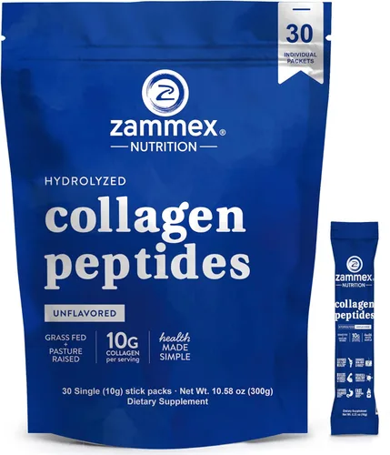 Miniatura 8 de Zammex Péptidos de colágeno en polvo de alta calidad, péptido de colágeno hidrolizado para mujeres y hombres, soporte para cabello, piel, uñas