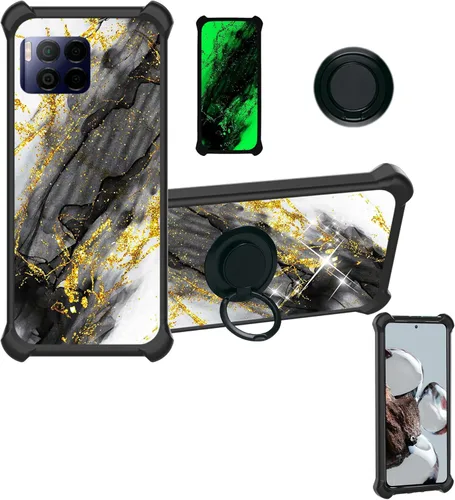 Miniatura 28 de Aroepurt Cricket Ovation 2 - Funda compatible con AT&T Maestro Max (2021) [PC duro + silicona suave] [purpurina dorada + luminosa] JSH-HDL