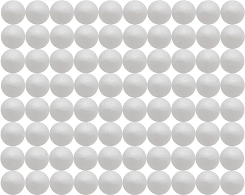 Crafjie Paquete de 80 bolas de espuma para manualidades, 1 pulgada de diámetro, poliestireno para manualidades y manualidades, adornos, espuma de