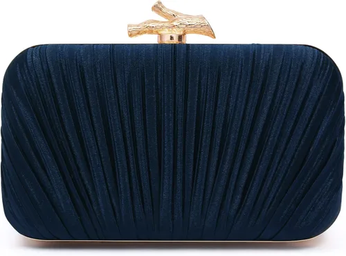 Miniatura 8 de Bolsos para mujer, bolso de noche, bolsos formales con pliegues para mujer con cadena para graduación, boda, fiesta de etiqueta negra