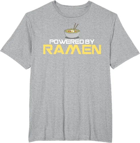 Miniatura 75 de Camiseta de fideos de anime japoneses Powered By Ramen, Negro, S