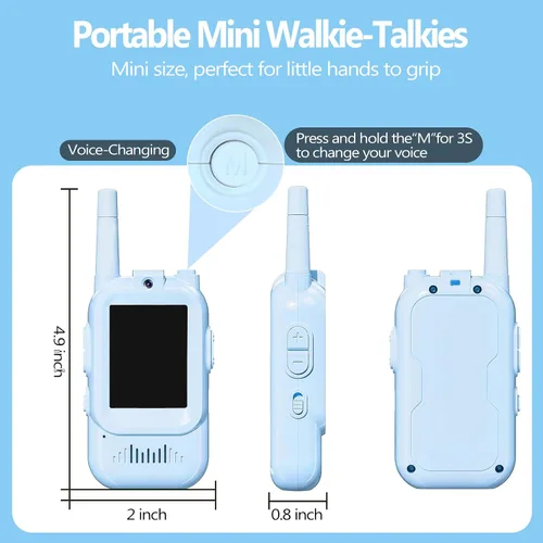 Miniatura 4 de Walkie Talkies de Video para Niños, Walkie Talkies Recargables para Niños Paquete de 2, Juguetes de Interior y Exterior para Juegos Fiestas