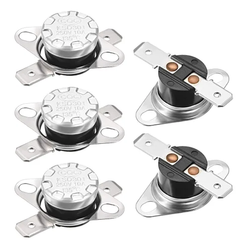 Miniatura 50 de uxcell KSD301 Termostato 32.0 °F/32 ° F 10 A Normalmente Cerrado N.C Ajuste Snap Disc Interruptor de temperatura para microondas, horno, cafeteras 2