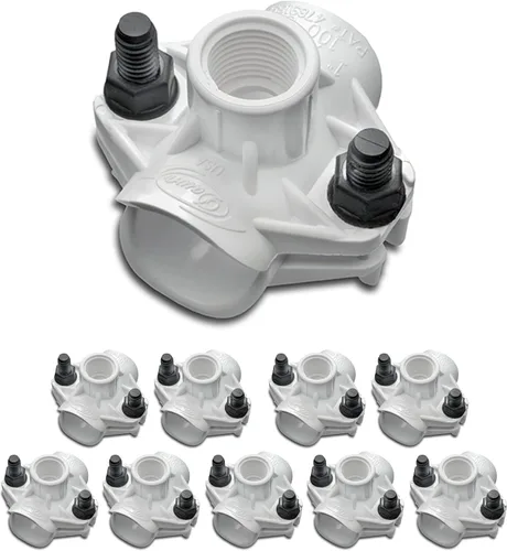 Miniatura 4 de Dawn Industries 125C, 1-1/4 pulgadas en T de sillín x 1/2" FPT, sillines de plástico KwikSeal Poliy, fabricado en Estados Unidos (1 unidad)