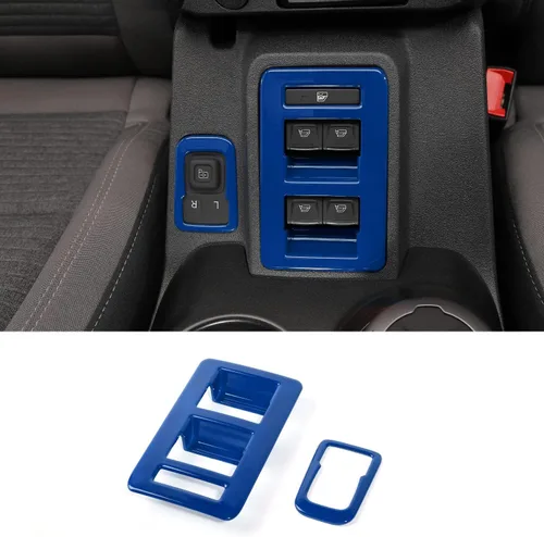 Miniatura 11 de RAZPOY Para Bronco - Interruptor de control de interruptor de elevación de ventana, 2 piezas de cubierta de panel de ajuste de espejo retrovisor