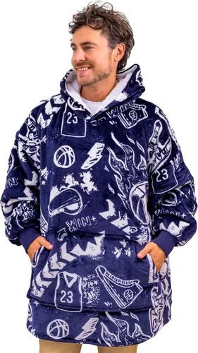 Sudadera con manta deportiva para hombres y niños, manta portátil de gran tamaño para niños, adolescentes y adultos, sudadera con capucha para
