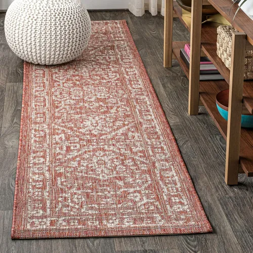 Miniatura 30 de JONATHAN Y Boho Medallion - Alfombra para interiores y exteriores, 3 x 5 pies, color verde azulado/gris, tejido texturizado Malta, para patio