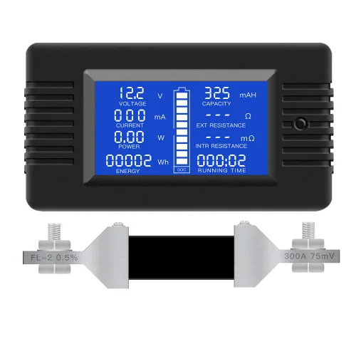 Miniatura 8 de Medidor Monitor de Batería Multifunción DC, 6.5-100V, 0-100A (Ampliamente Aplicado a Batería de RV/Automóvil de 12V/24V/48V) Pantalla LCD Medidor