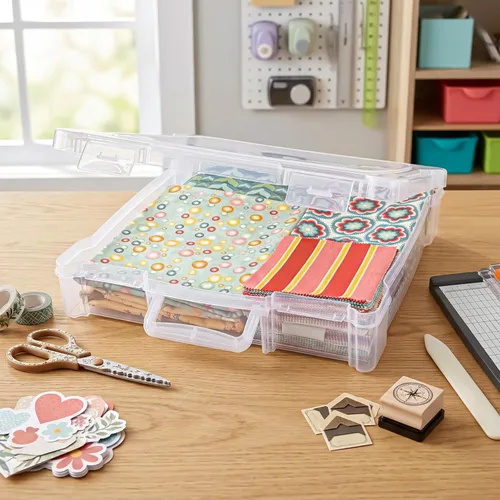 Miniatura 7 de ArtBin 6913ZZ Organizador portátil de arte y manualidades de 12 x 12 pulgadas con asa, paquete de 3, [3] cajas de almacenamiento de plástico