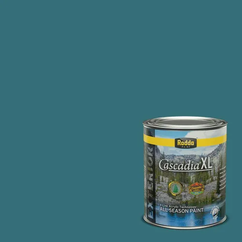Miniatura 44 de Rodda Paint CASCADIA XL Pintura e imprimación satinada exterior en uno, cuarto de galón, Aquafir