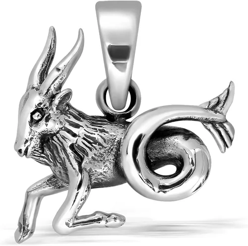 WithLoveSilver - Colgante de plata de ley 925, horóscopo del zodiaco, signo de Capricornio, la cabra marina (22 de diciembre al 20 de enero), Plata