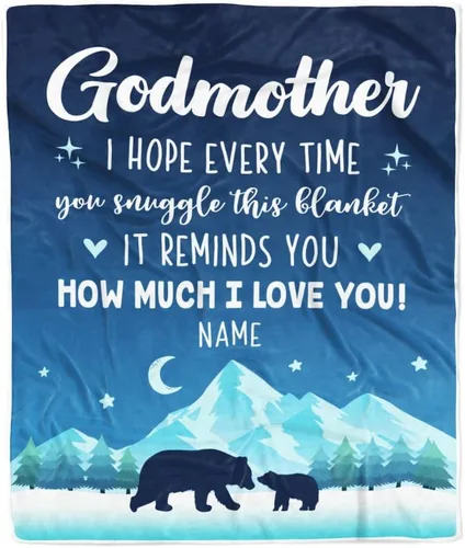 Miniatura 9 de Manta personalizada con texto en inglés «To My Godmother from Goddaughter Godson Thank You for Being My Godmother», para Día de la Madre
