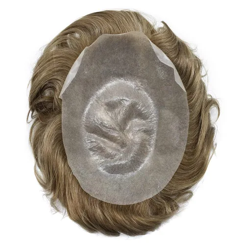 Miniatura 5 de Toupee - Pieza de cabello humano real, sistema de reemplazo de cabello de piel ultrafina, piezas de cabello tipo tupé, prótesis de cabello con bucle