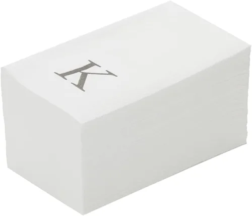 Miniatura 21 de Luxenap Toallas de invitados de tacto de lino de 15.8 X 7.9 pulgadas, 50 toallas de mano con letras - Letra dorada "S", fuente sans serif