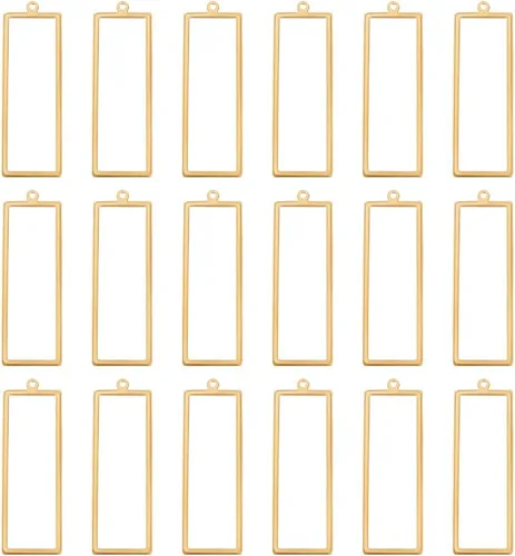 Miniatura 8 de BENECREAT 16pcs 2 estilos colgantes de latón hueco, encanto medio redondo dorado para hacer colgantes de joyería de bricolaje artesanal, agujero