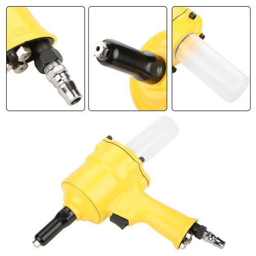 Miniatura 2 de Kit de pistola de remache neumática accionada por aire – 3/32 pulgadas 1/8 pulgadas 5/32 pulgadas 3/16 pulgadas 1/4 pulgadas de capacidad con fuerza