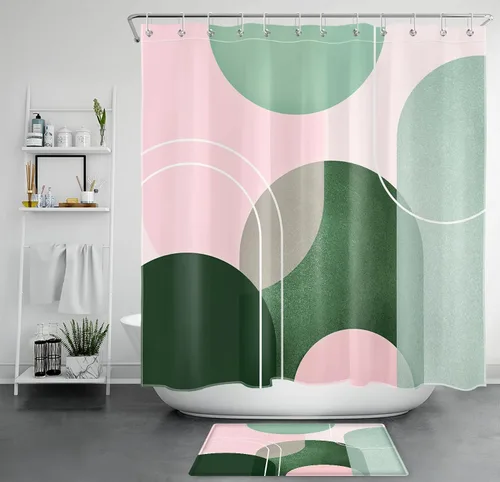 Miniatura 13 de EOBTAIN Cortina de ducha floral zen, lirio de agua blanca, mariposa y piedra zen gris, cortinas de ducha para baño, plantas, naturaleza, espiritual