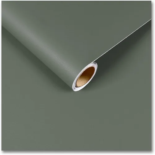 CRE8TIVE Papel tapiz verde gris��ceo para despegar y pegar, papel adhesivo verde para armarios, papel tapiz extraíble de color verde salvia,