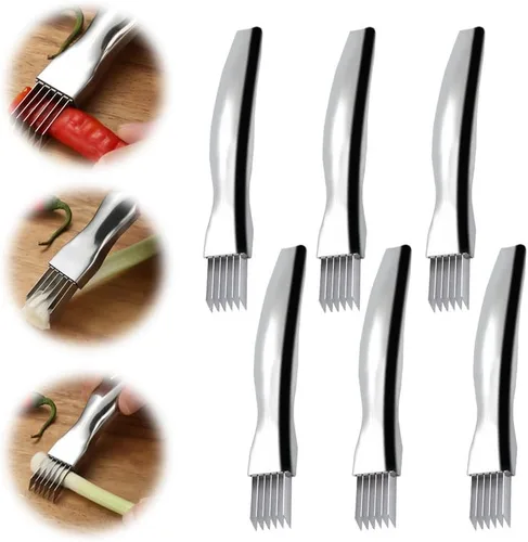 Miniatura 10 de Shred Silk The Knife, cuchillo de cebolla verde picada de acero inoxidable 2024, picador rápido de alimentos, cortador afilado de cebolleta para 1pcs