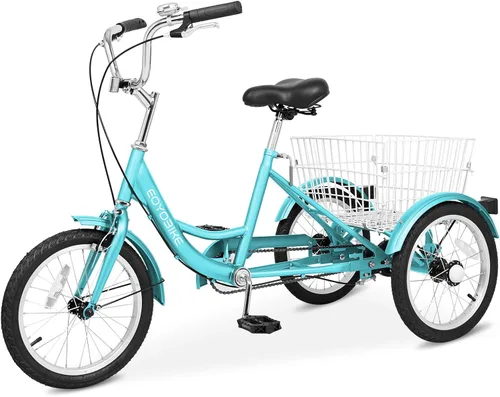 LILYPELLE Triciclo triciclo de 16 pulgadas para principiantes y bicicletas de 3 ruedas de una sola velocidad, bicicletas de tres ruedas con cesta