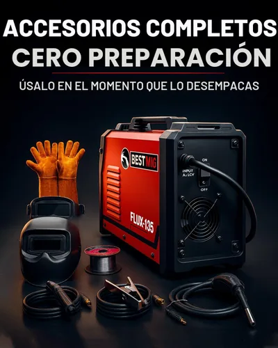 Miniatura 6 de BESTMIG 135A Soldador MIG - Soldador de núcleo de flujo 3 en 1, máquina de soldadura MIG/Lift TIG/Stick - Inversor IGBT portátil - 110 V con casco