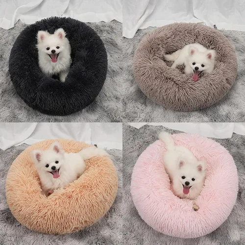 Miniatura 7 de Nisrada Cama para perros pequeños, medianos y grandes, 20 pulgadas, relajante, lavable, redonda, acogedora, suave, cama para mascotas para cachorros
