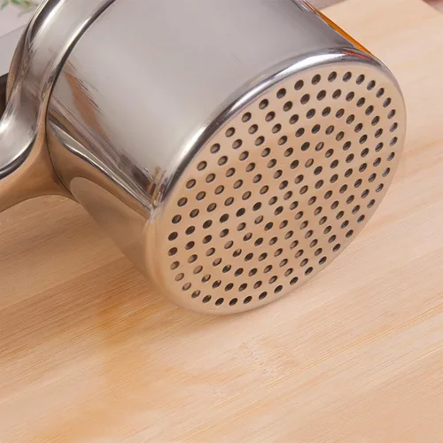Miniatura 9 de Ricer de patatas de acero inoxidable, triturador de patatas grande de 15oz, herramienta de cocina ricer resistente para puré de patatas perfecto