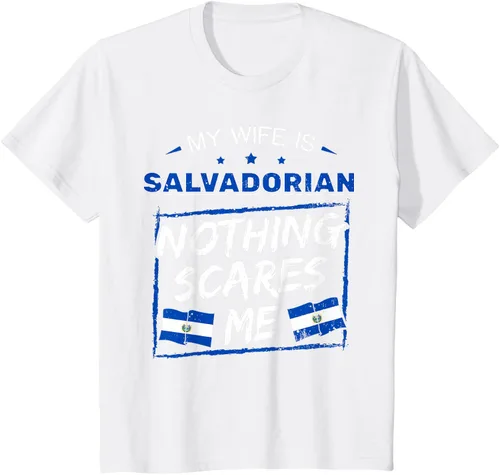 Miniatura 35 de Camiseta con la bandera de raíces salvadoreñas de El Salvador My Wife Is Salvadoran Roots, Negro