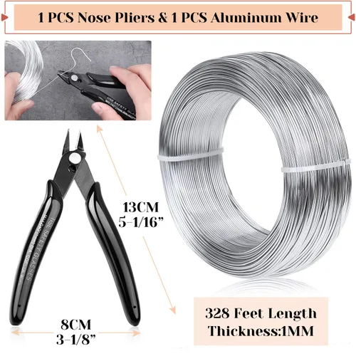 Miniatura 3 de Alambre de aluminio de calibre 18 para hacer joyas, alambre de metal de 328 pies armadura alambre flexible para árboles bonsái, esculpir, Plata
