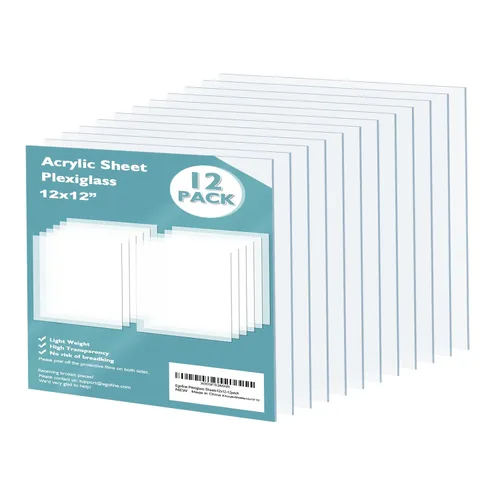 Miniatura 77 de Egofine Láminas de Plexiglás Láminas de Acrílico Paquete de 12 de 8.5x11'' 0.04 de Grosor Plástico Transparente Fundido Cristal Plexi Transparente
